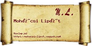 Mohácsi Lipót névjegykártya